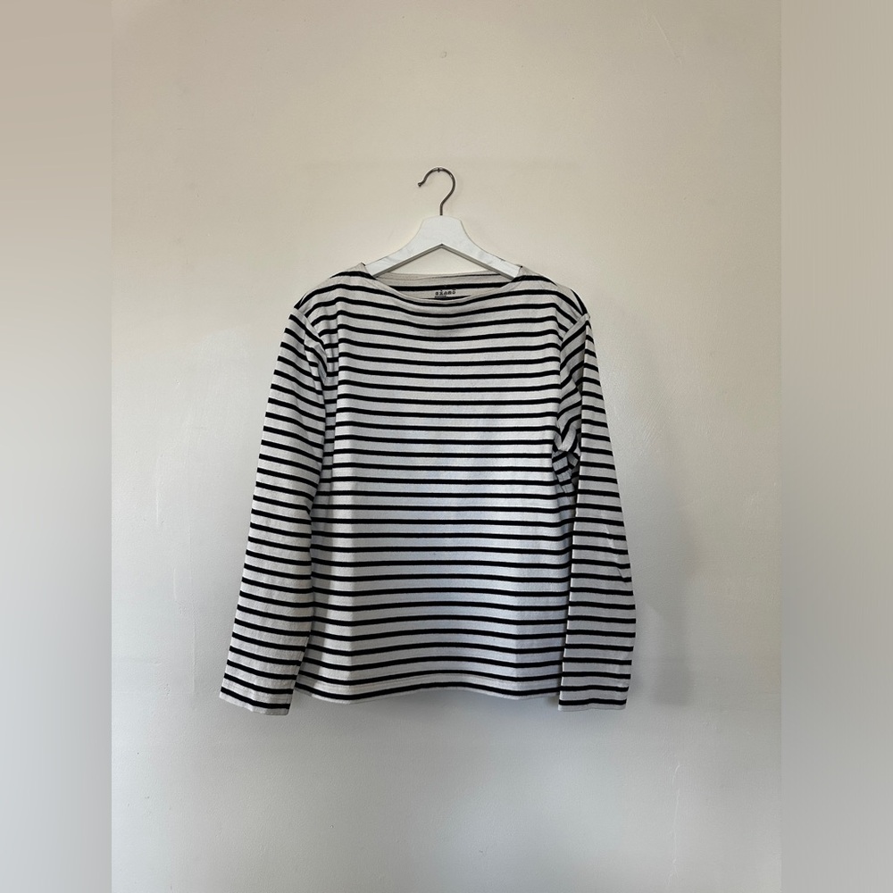 Muji Black and White Striped Men's Shirt